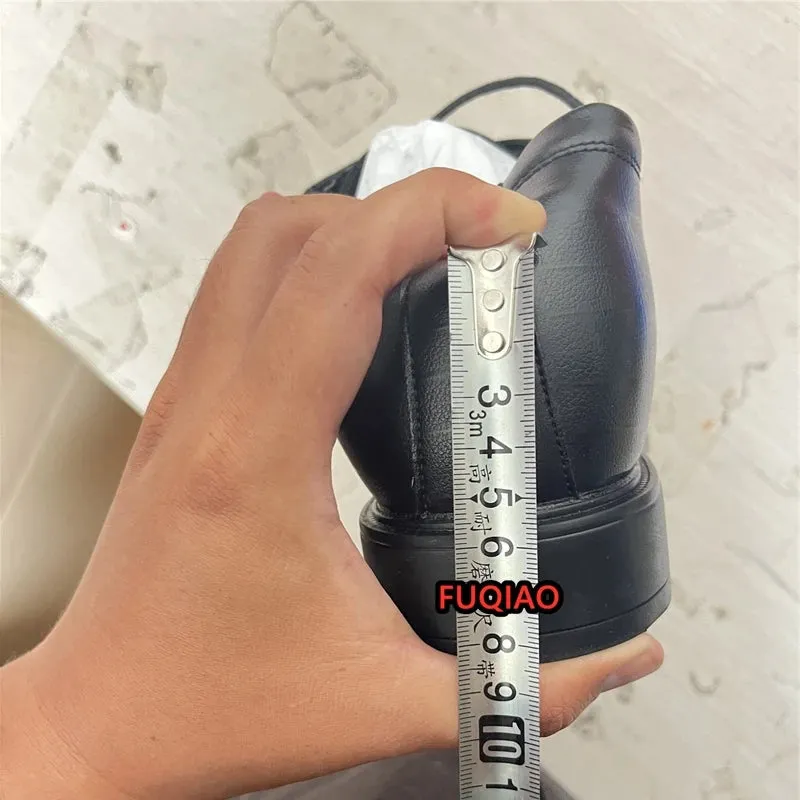 3/6/8 CM Elevator Shoes Men Dress Shoes Black Soft Leather Men Heighten Formal Shoes Casual Business Men Oxfords Suit Shoes