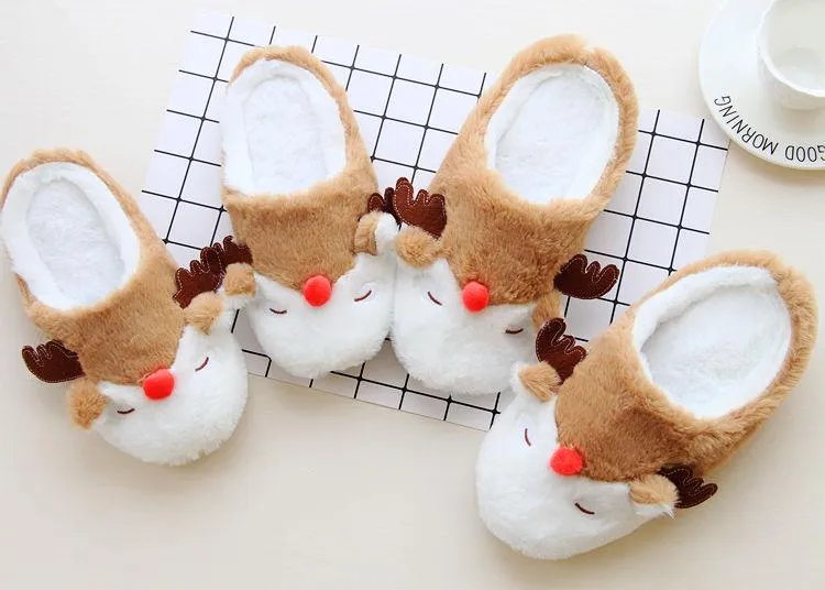 Autumn Winter Warm Unisex Cartoon Padded Non-slip Indoor House Slippers