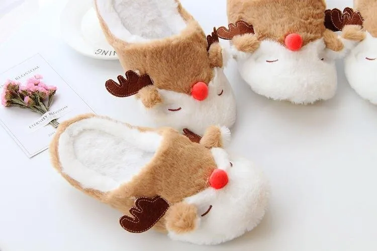 Autumn Winter Warm Unisex Cartoon Padded Non-slip Indoor House Slippers
