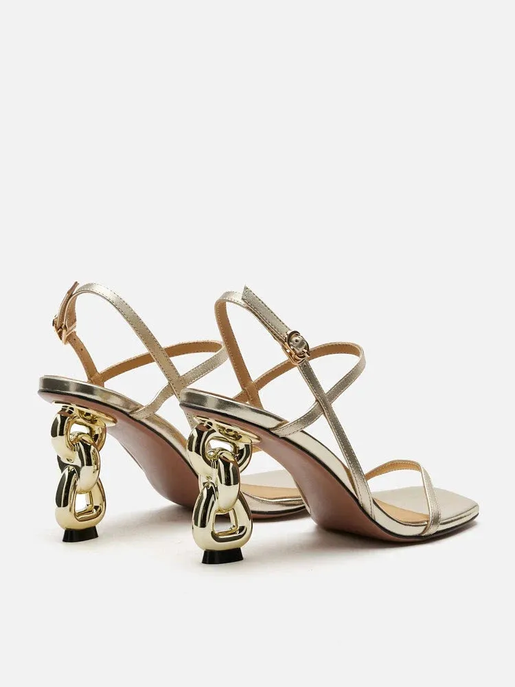 Betsey Metallic Sandal Heels