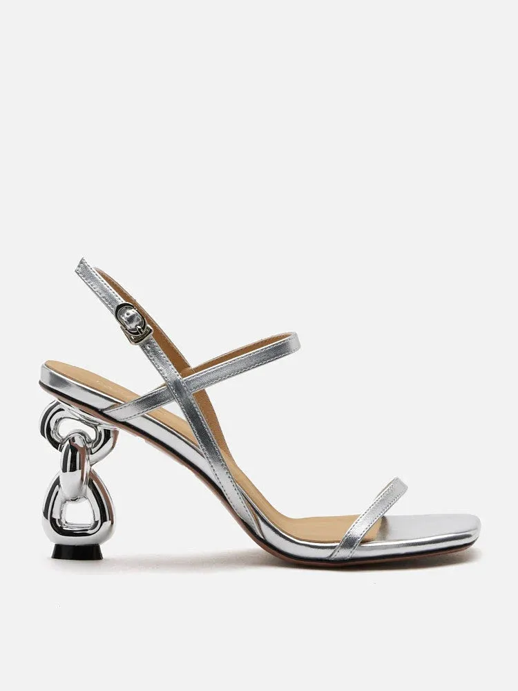 Betsey Metallic Sandal Heels