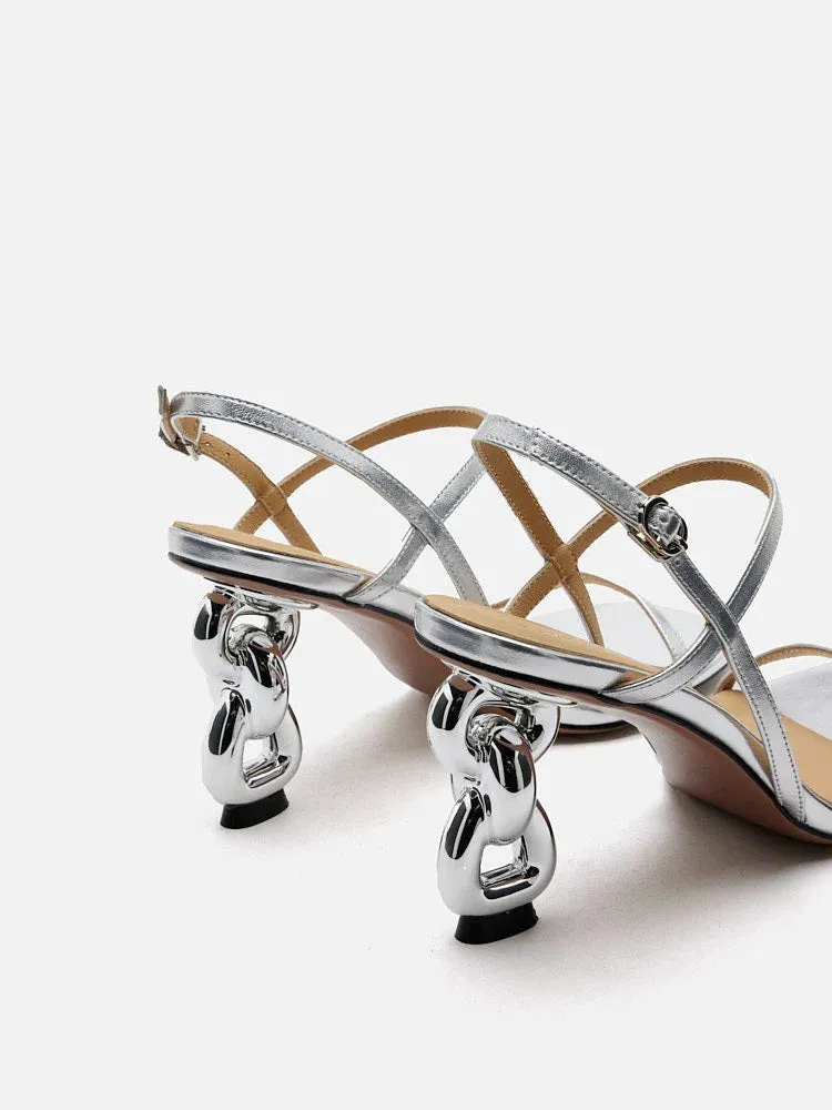 Betsey Metallic Sandal Heels