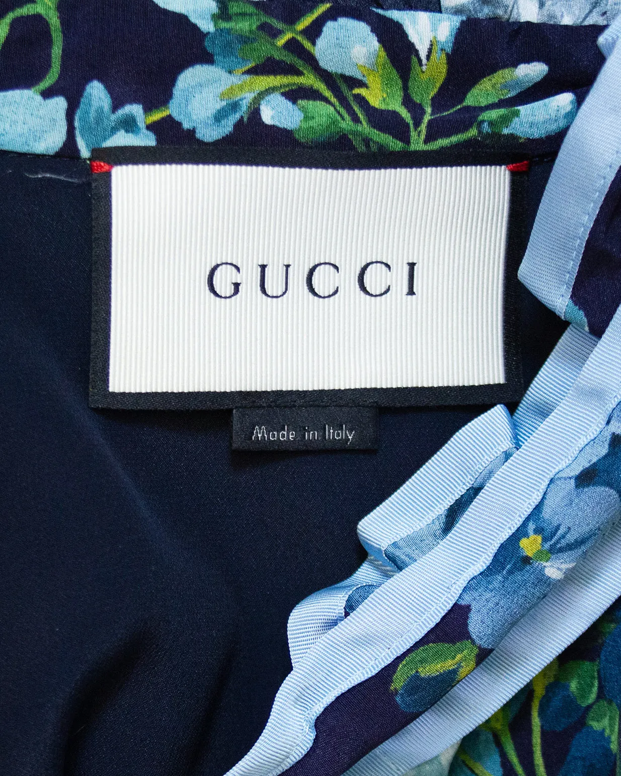 Blue Alessandro Michele Floral Silk Dress