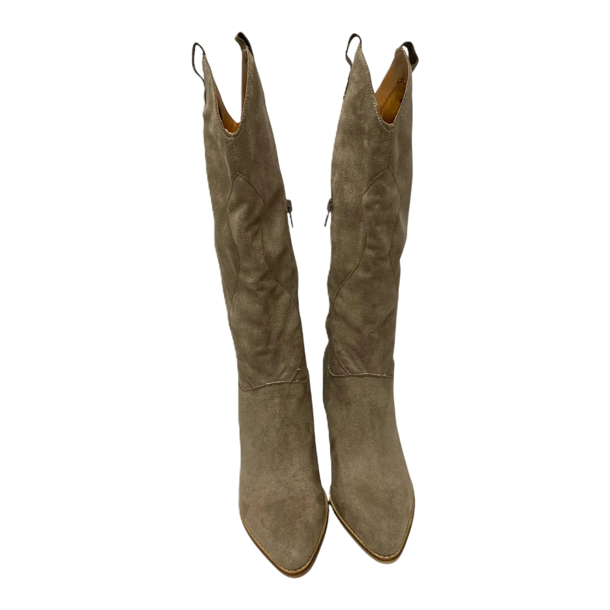 Boots Knee Heels By mi.im In Tan, Size: 6