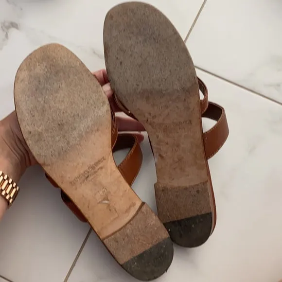 Brown Leather Sandals - 8