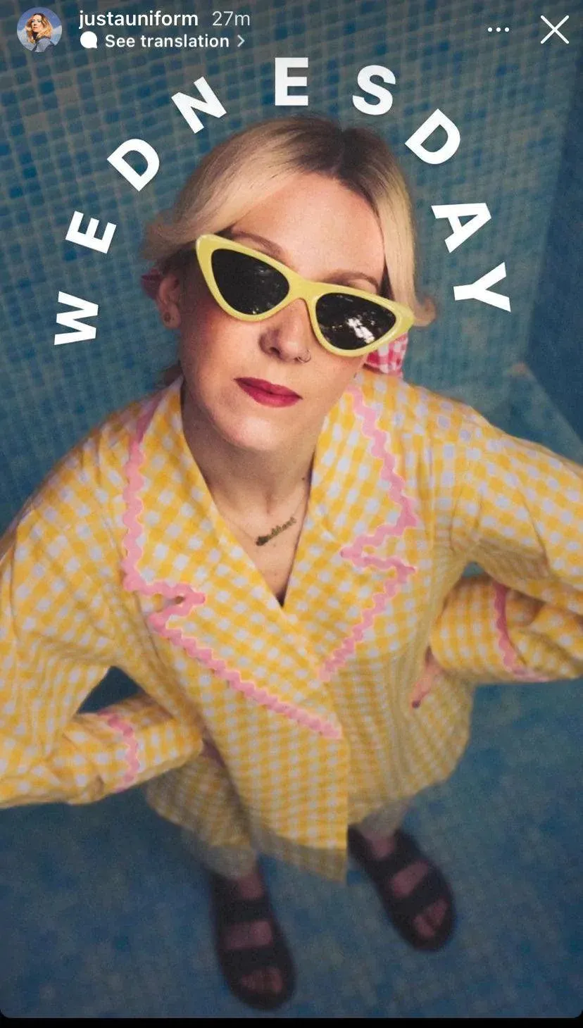 Chloe PJ set - egg yolk yellow gingham