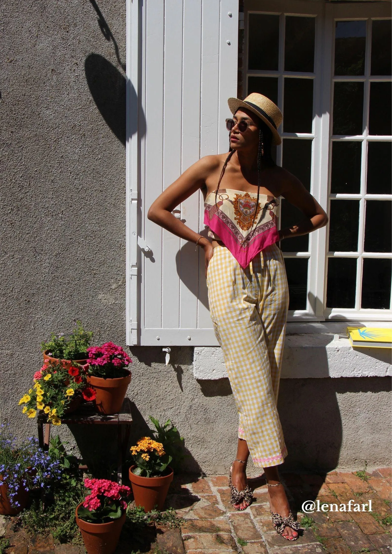 Chloe PJ set - egg yolk yellow gingham