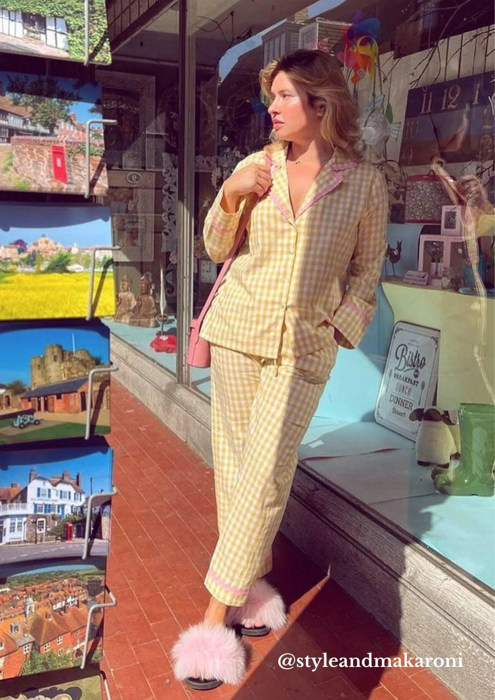 Chloe PJ set - egg yolk yellow gingham