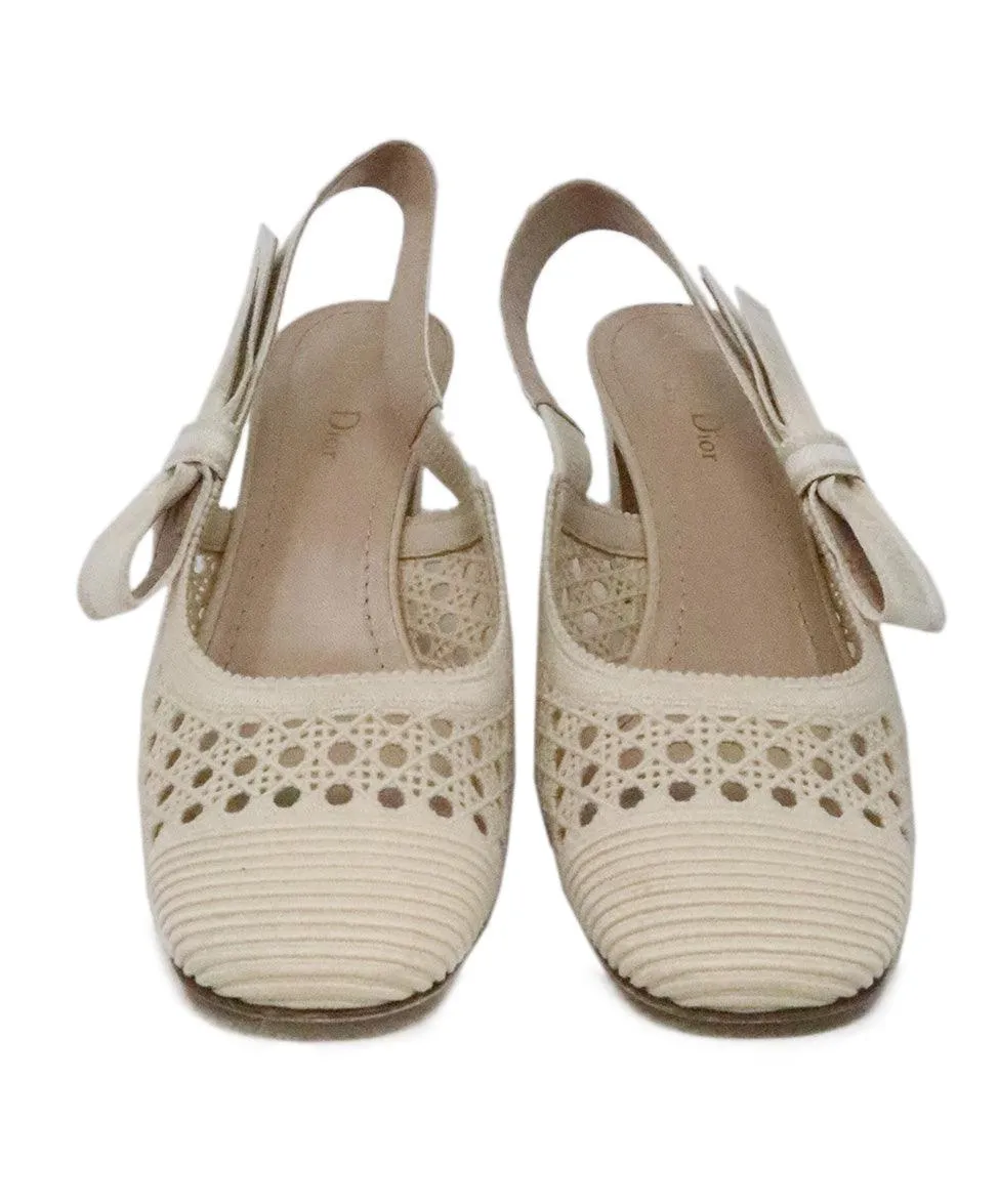 Christian Dior Cream Canvas Heels sz 9