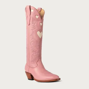 CITY Boots Pink & Bone Heart Boot