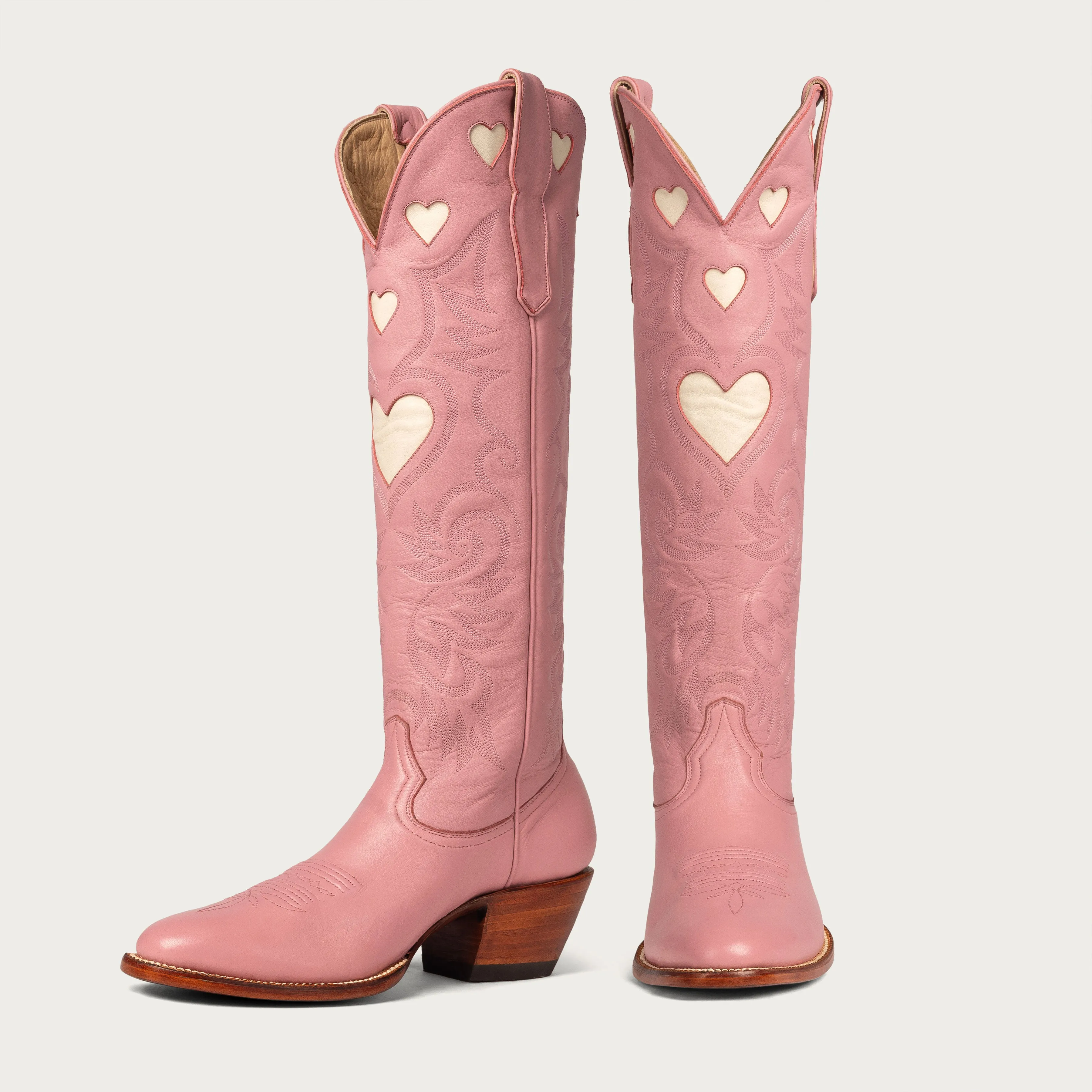 CITY Boots Pink & Bone Heart Boot