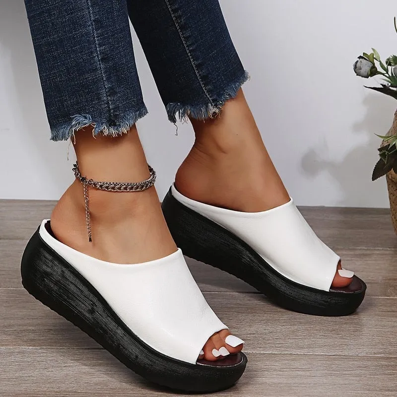 Comelyy Ladies Leather Sole Slippers