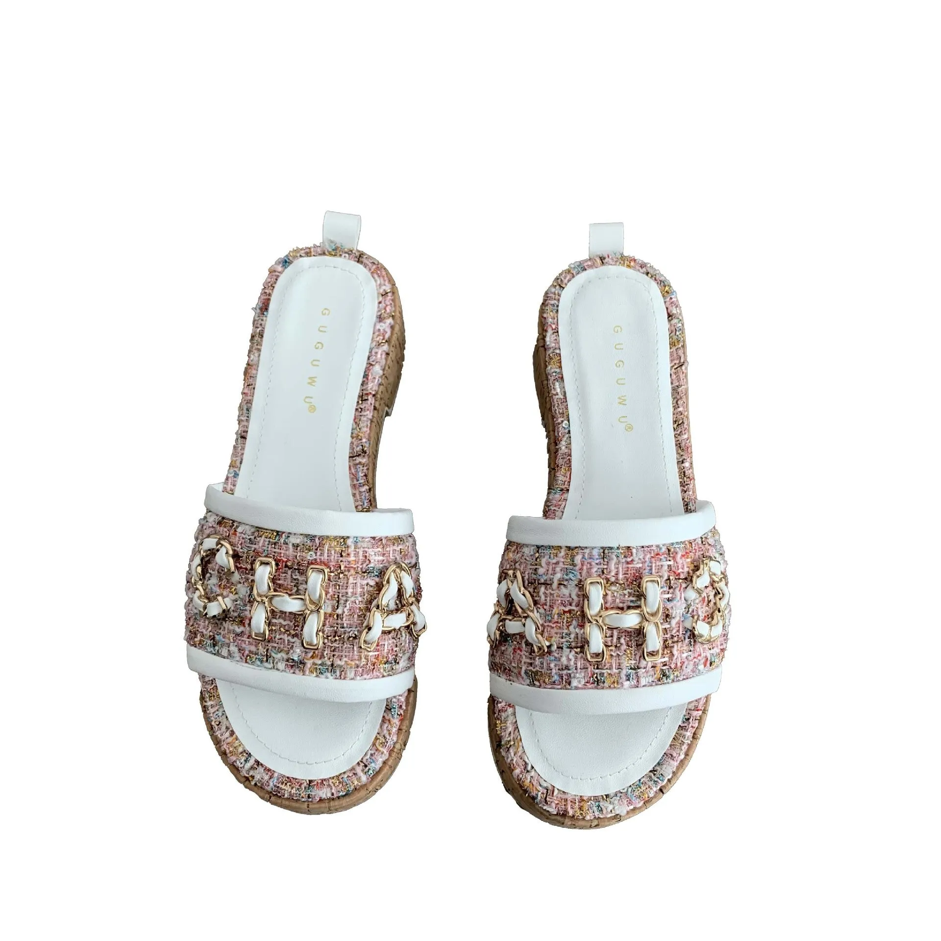 Designer Platform Flat Heel Slippers