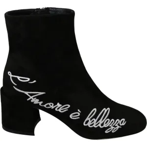 Dolce & Gabbana Chic Embroidered Ankle Boots