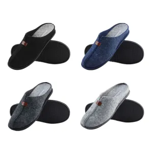 Dunlop Mens Slippers, Felt Slip On Mules Men's Slippers