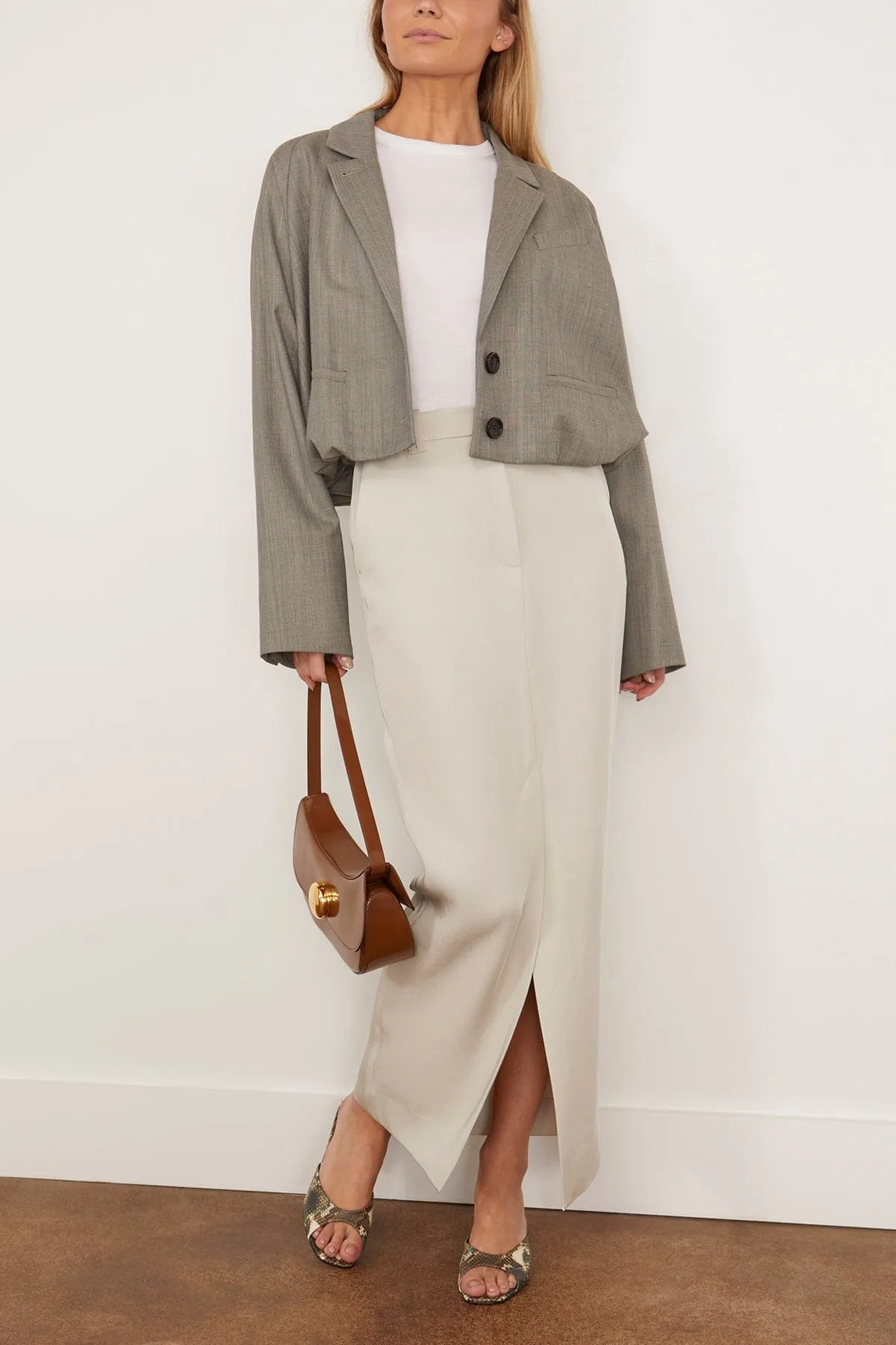 Ellis Suiting Raglan Sleeve Blazer in Light Green Multi