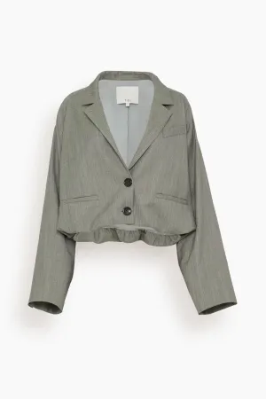 Ellis Suiting Raglan Sleeve Blazer in Light Green Multi