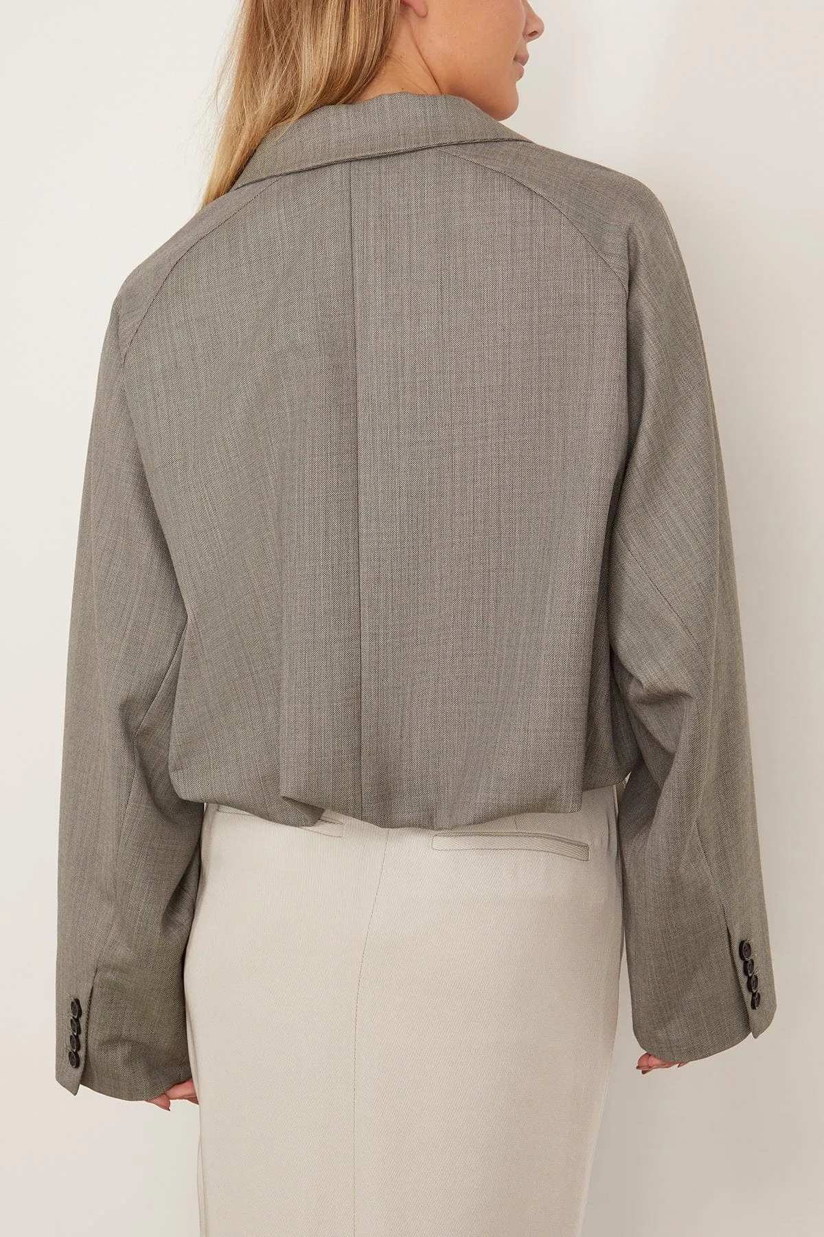 Ellis Suiting Raglan Sleeve Blazer in Light Green Multi