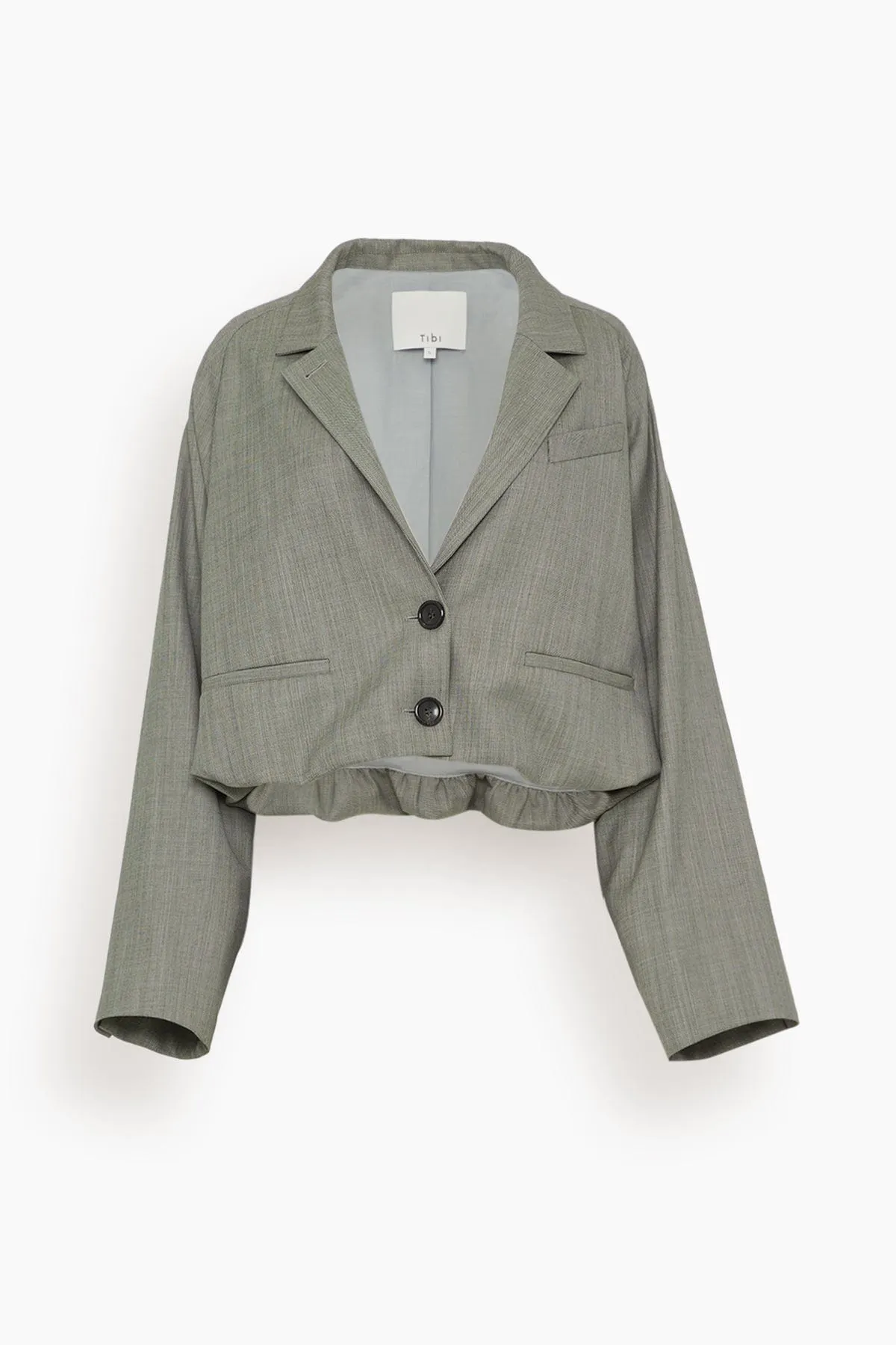 Ellis Suiting Raglan Sleeve Blazer in Light Green Multi
