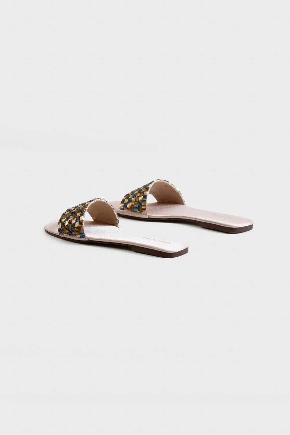 Embellished Beige Flats