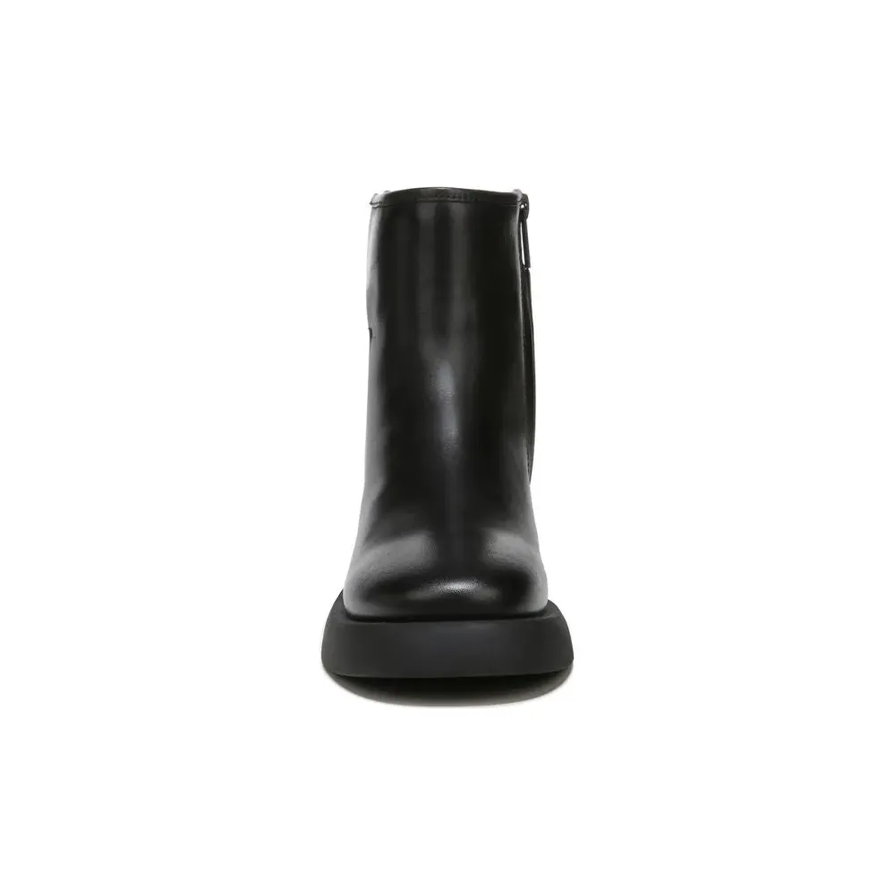 Etna Black Leather Franco Sarto Platform Ankle Boots