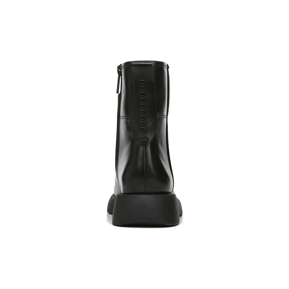 Etna Black Leather Franco Sarto Platform Ankle Boots