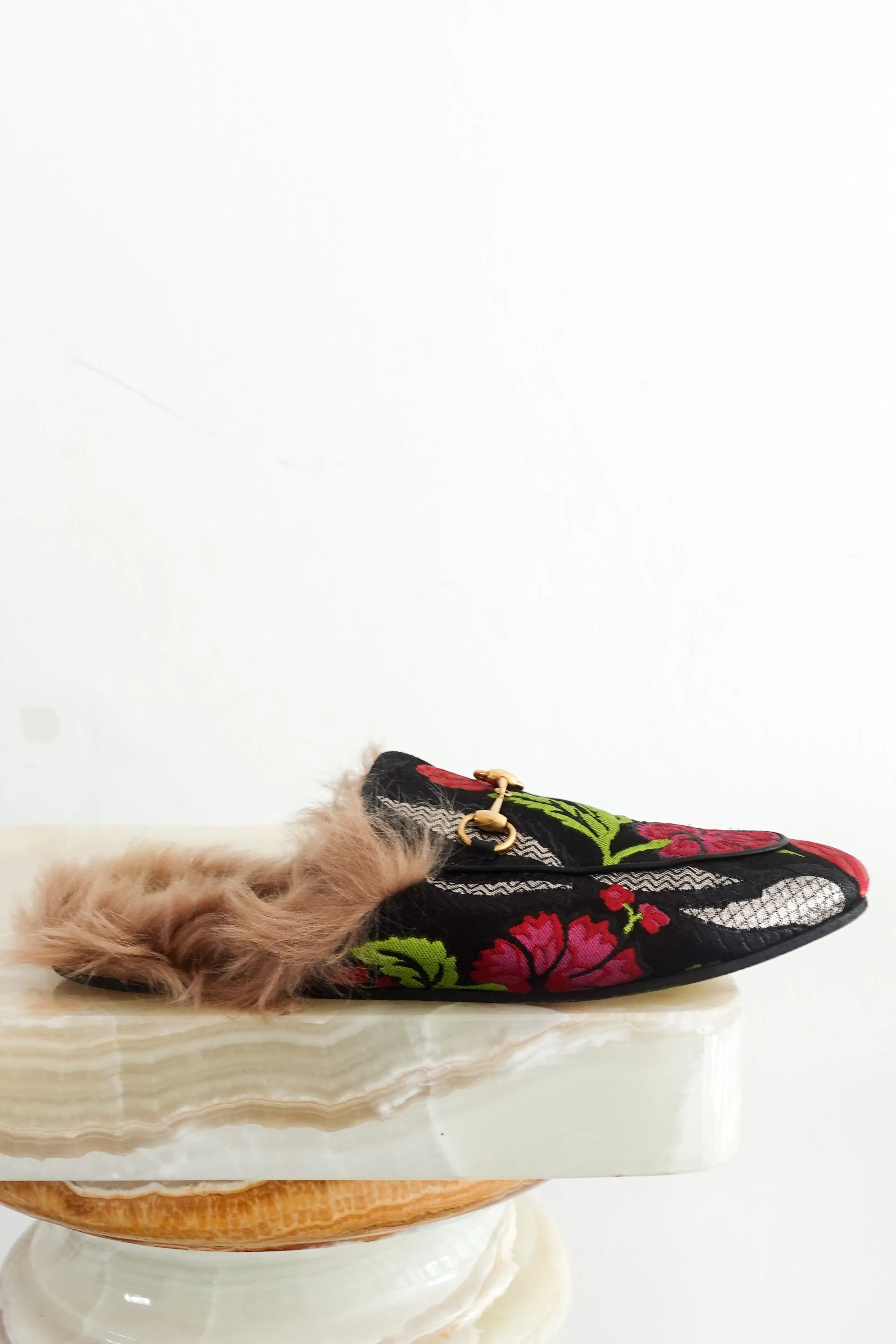 Floral brocade Princeton mules RRP £1k