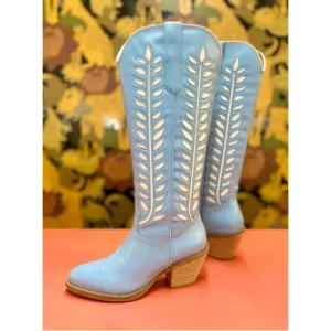 Glenda Baby Blue Tall Boot