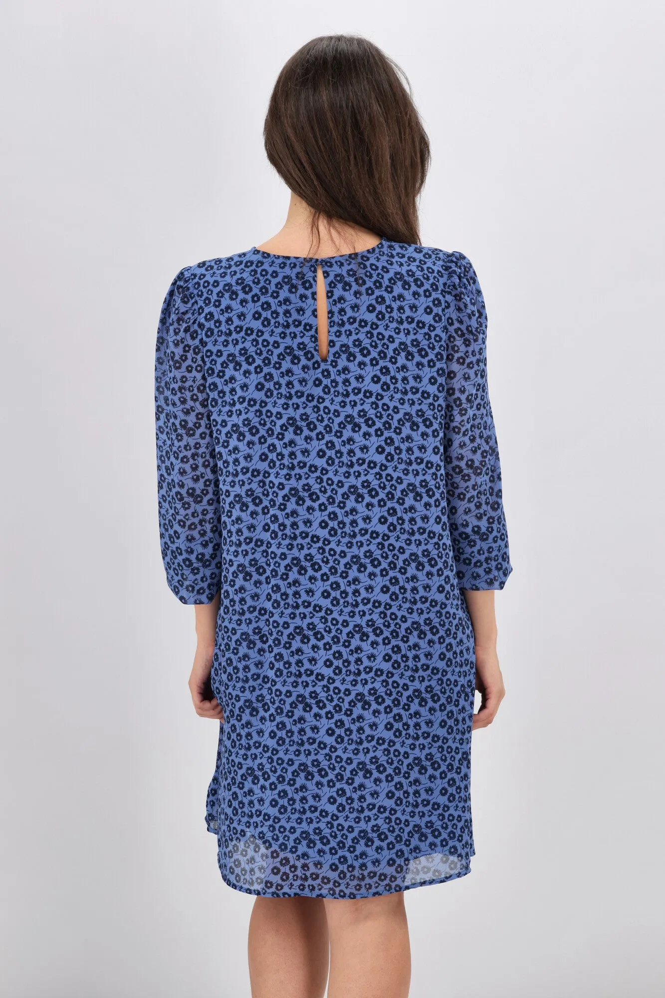 Gloss The Label Melody Blouson Sleeve Dress Azure Floral