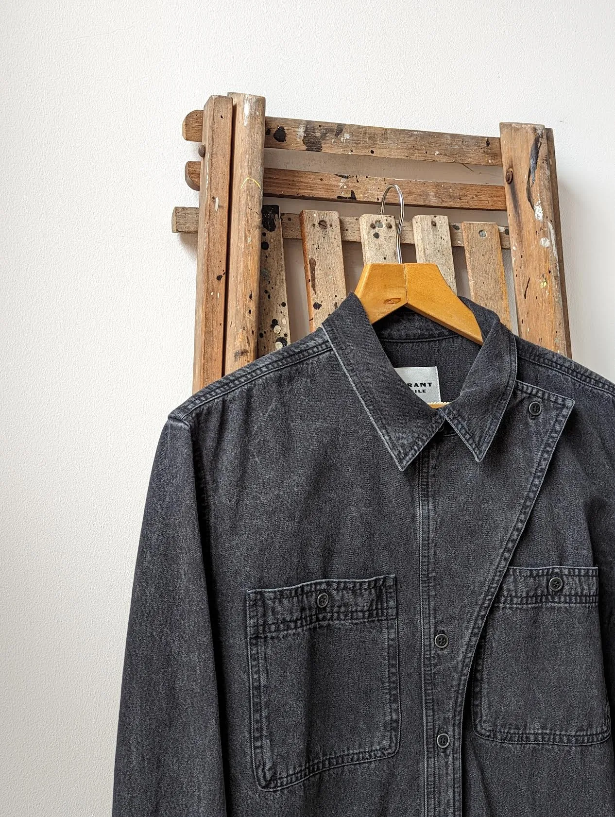 Ilaya Faded Black Denim Shirt Dress