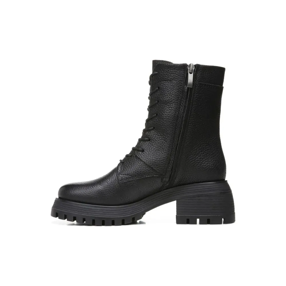Jetson Black Leather Franco Sarto Combat Boots