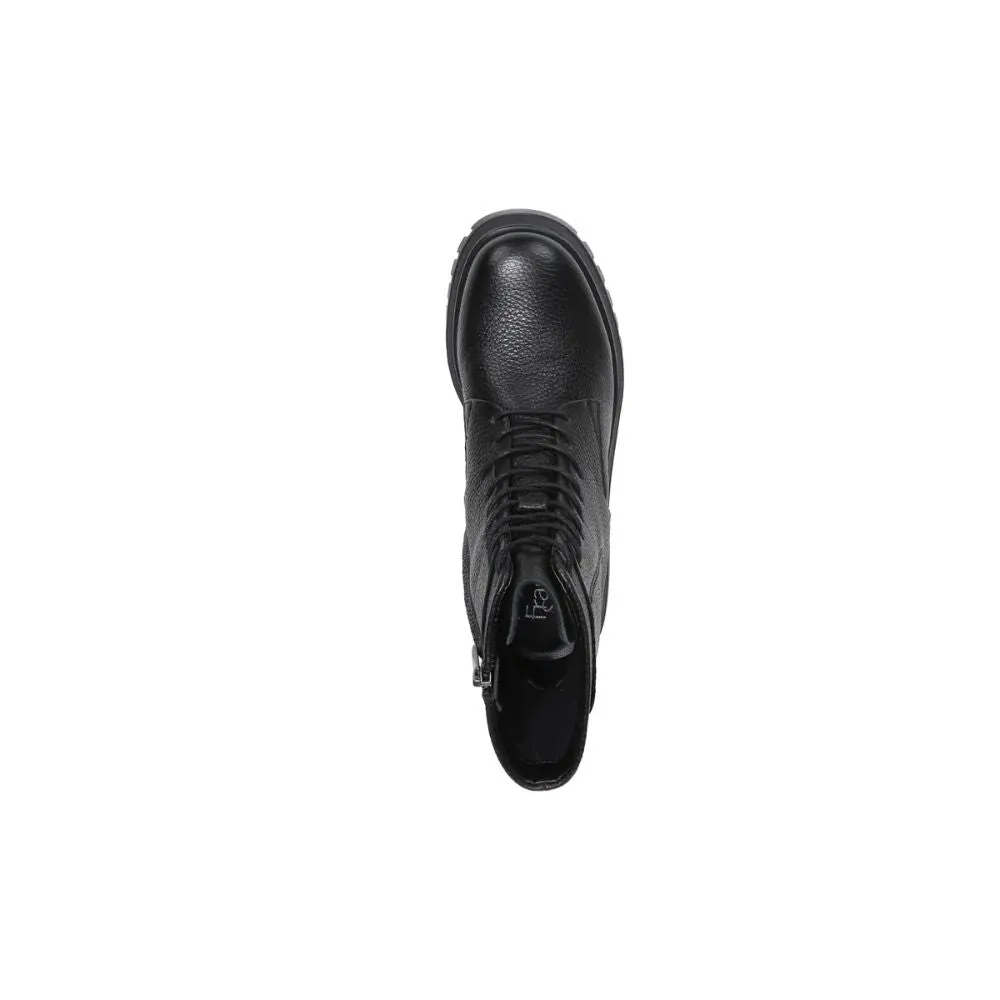 Jetson Black Leather Franco Sarto Combat Boots