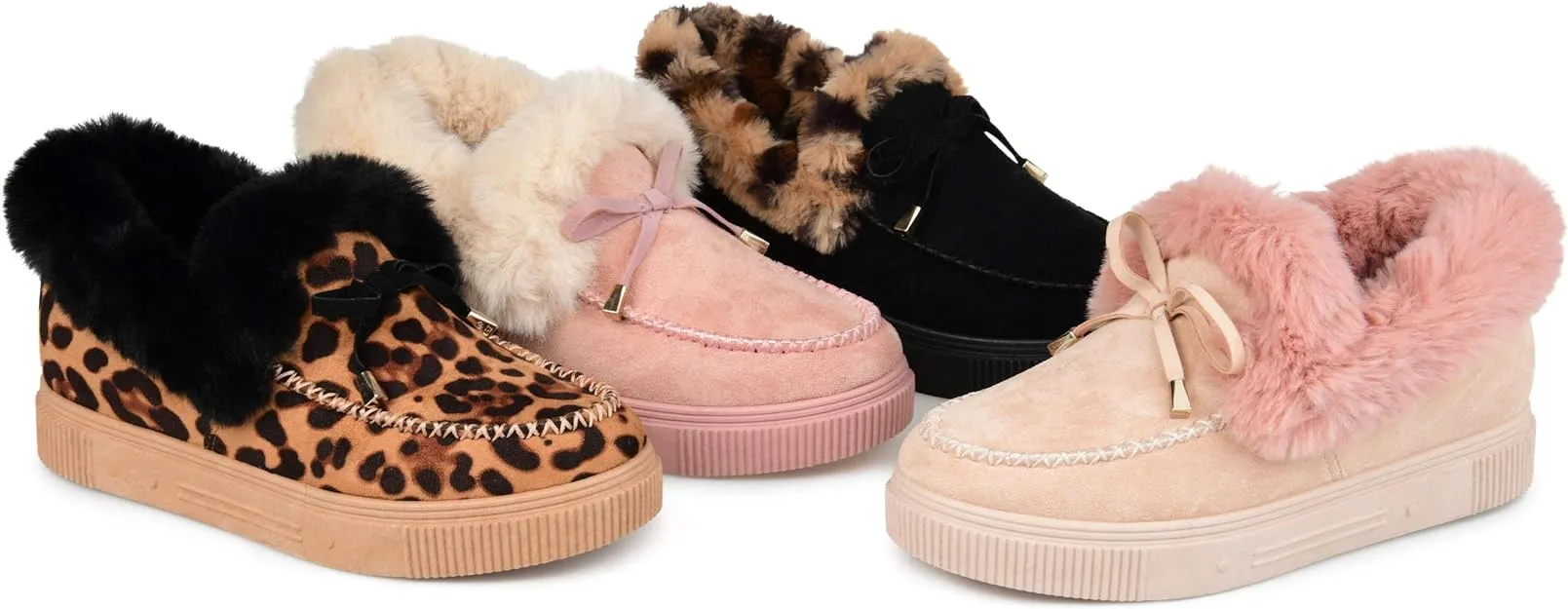 Journee Collection Women's Midnight Faux Fur Trim Slippers  Color Blush Size 8M