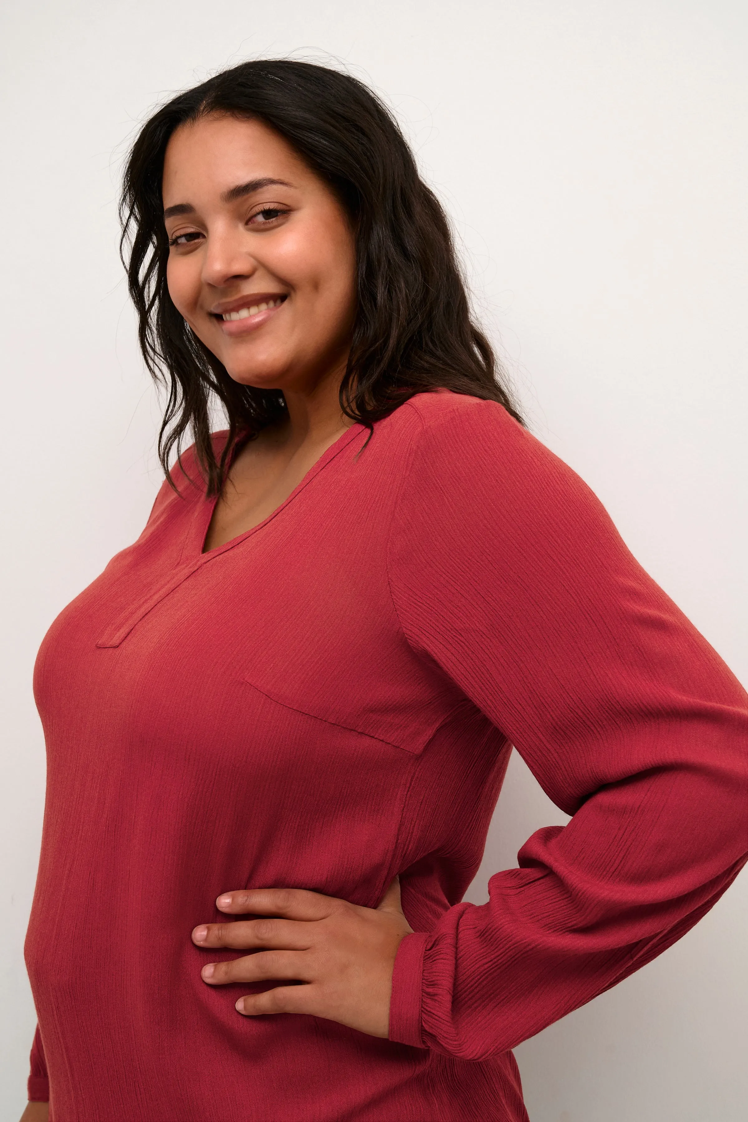 Kaffe Curve Cami Blouse in Red