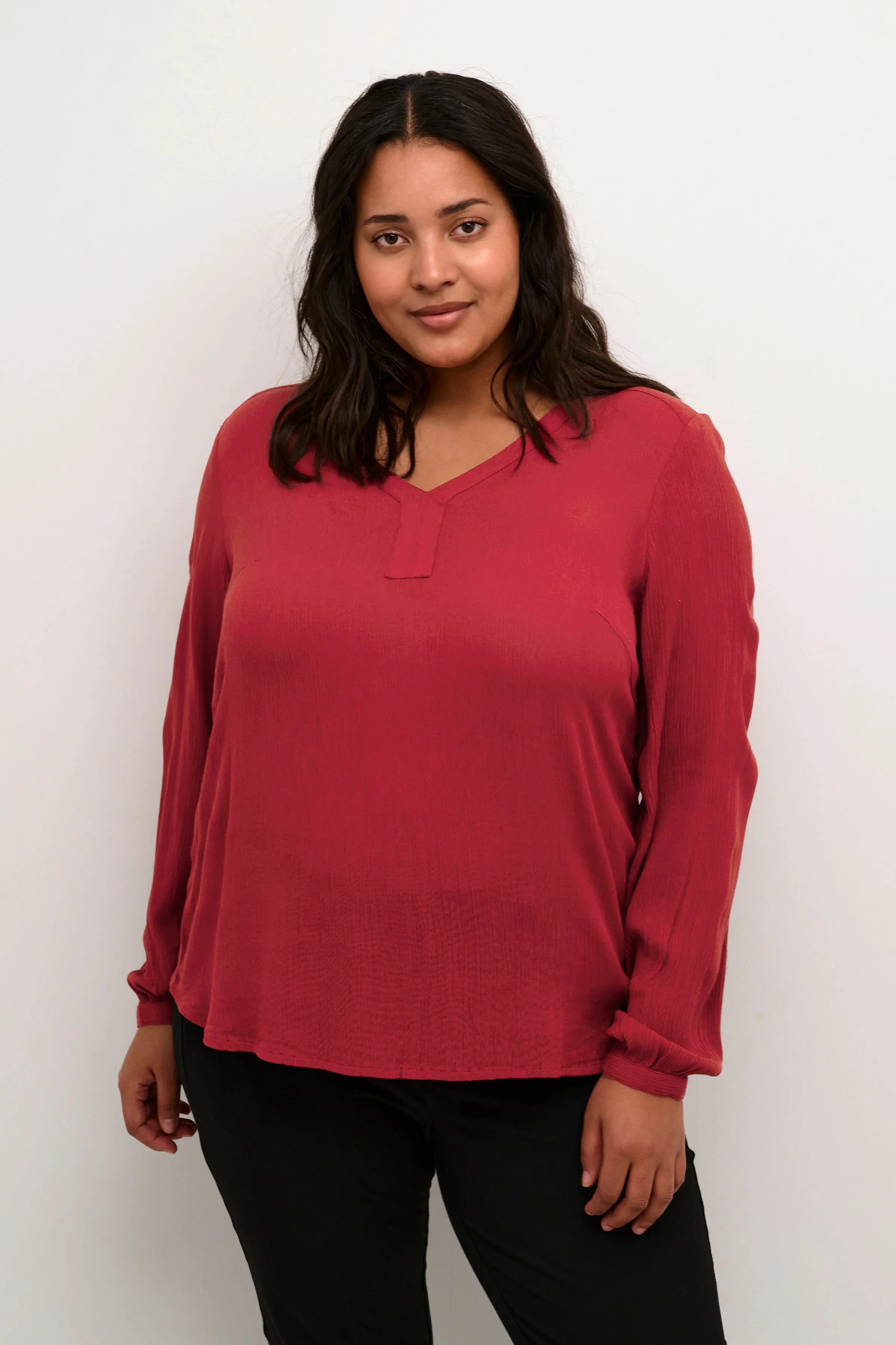 Kaffe Curve Cami Blouse in Red