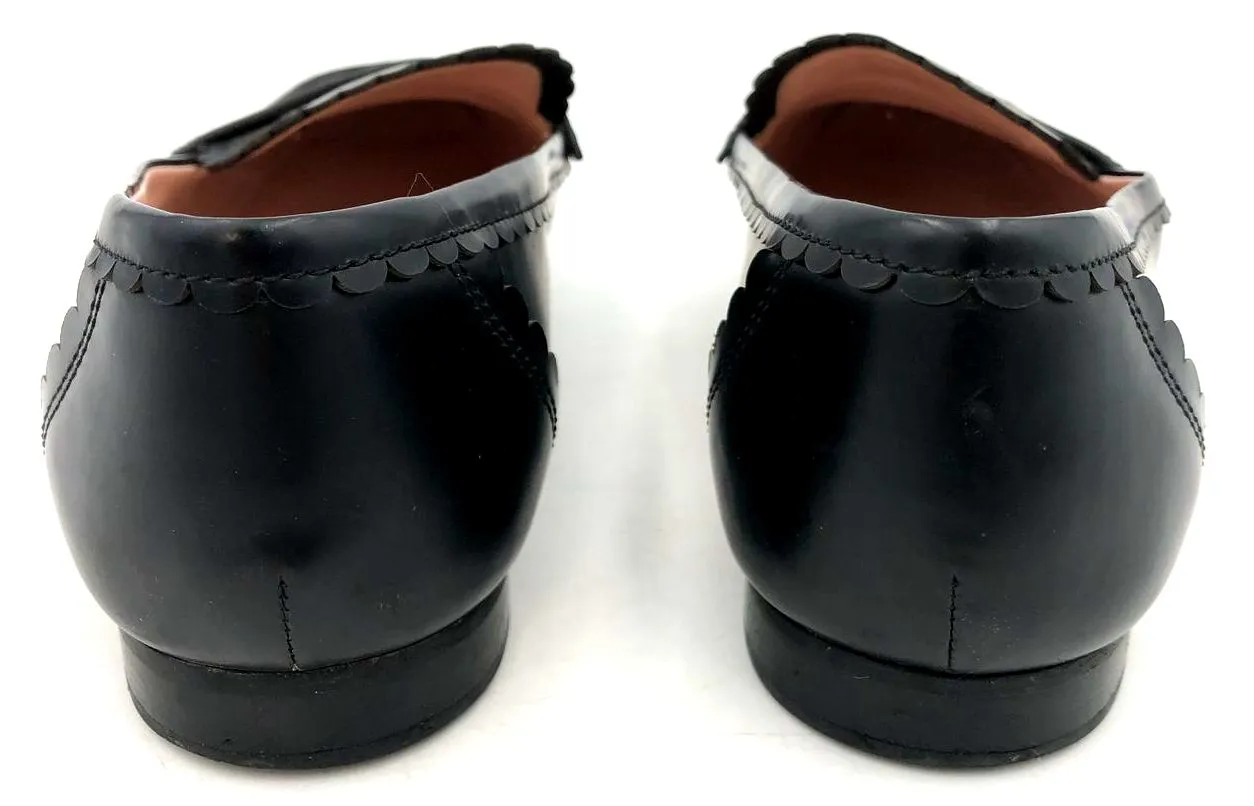 Kate Spade 'Cara Flora' Women's Black Leather Loafer Flats - Size 8.5B ( COA)