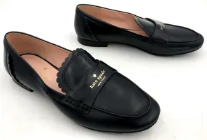 Kate Spade 'Cara Flora' Women's Black Leather Loafer Flats - Size 8.5B ( COA)