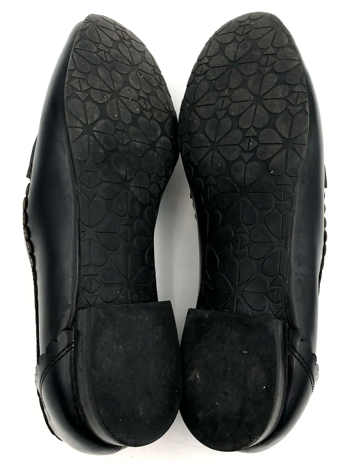 Kate Spade 'Cara Flora' Women's Black Leather Loafer Flats - Size 8.5B ( COA)