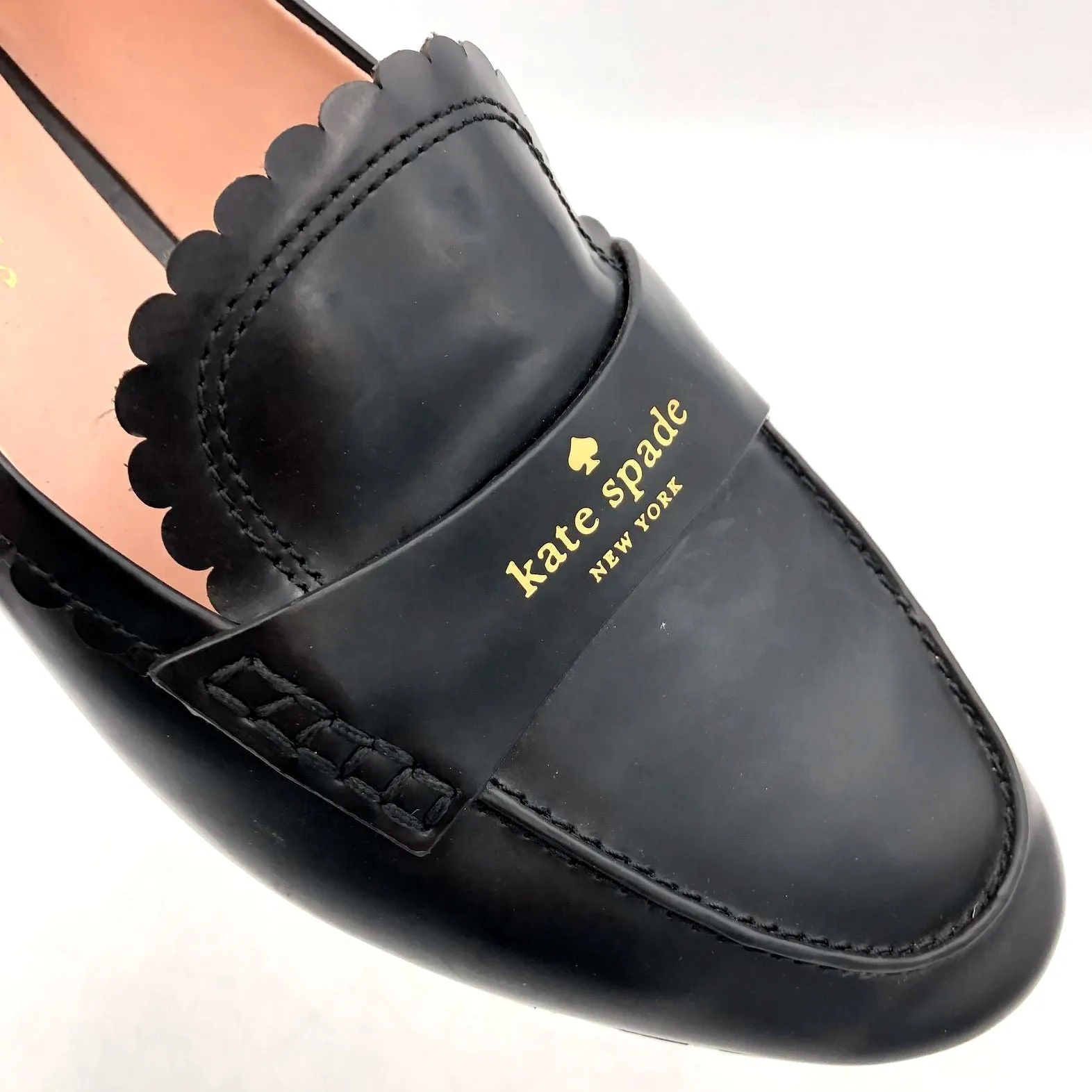 Kate Spade 'Cara Flora' Women's Black Leather Loafer Flats - Size 8.5B ( COA)