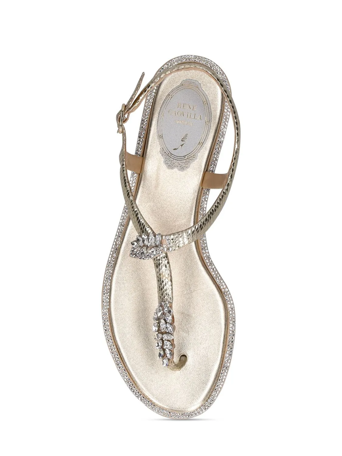 Katy Light Gold Flat Sandals