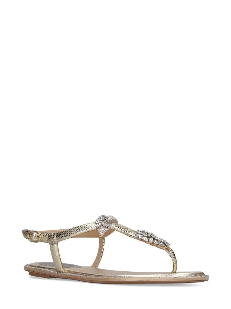 Katy Light Gold Flat Sandals