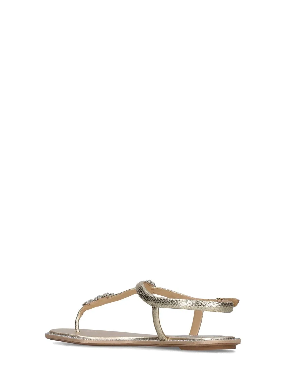 Katy Light Gold Flat Sandals