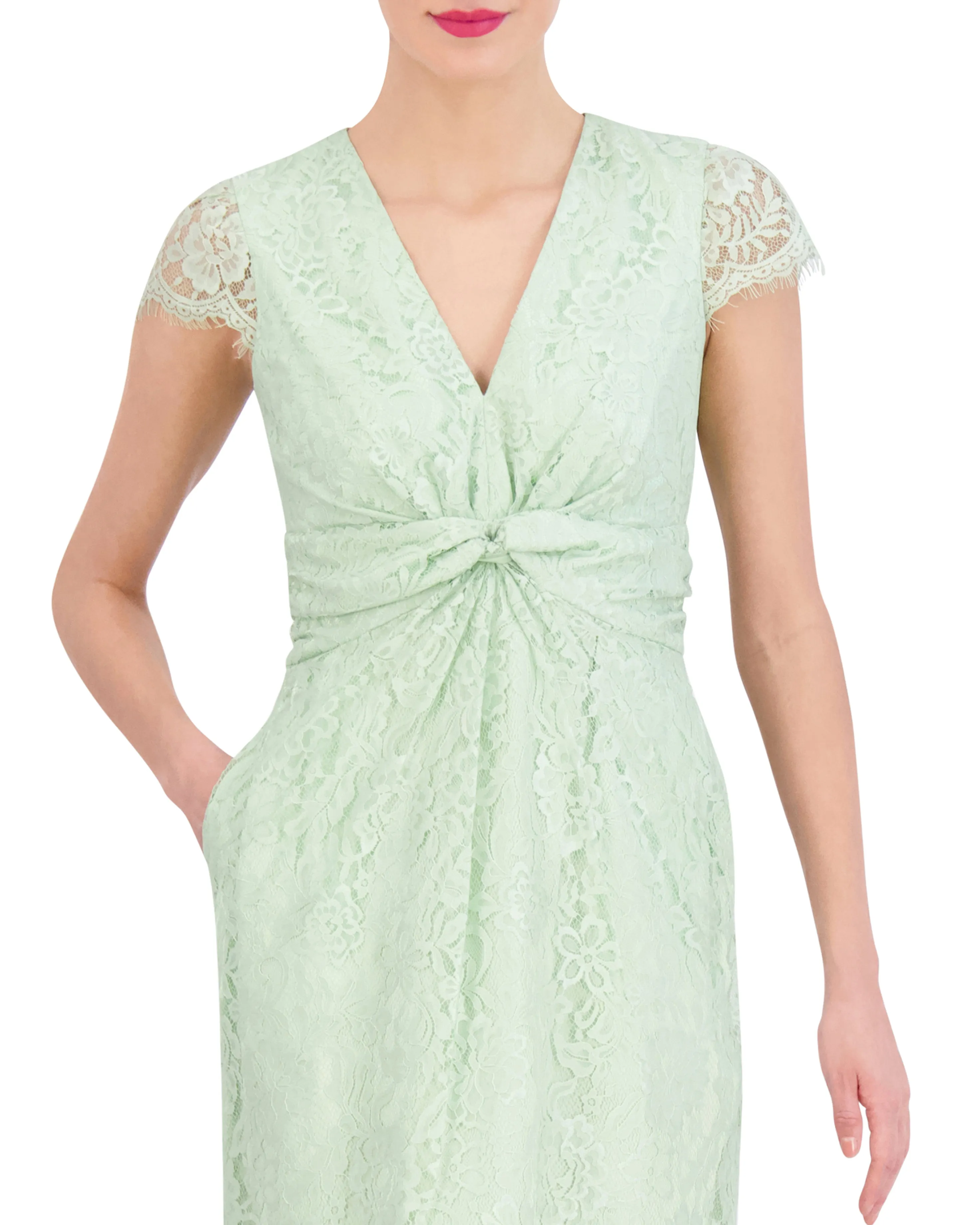 Lace Twist-Front Dress