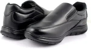 Laforst Mens Manmade Water and Stain Resistant Work Slip Resistant Double Gore Slip On Flats Black