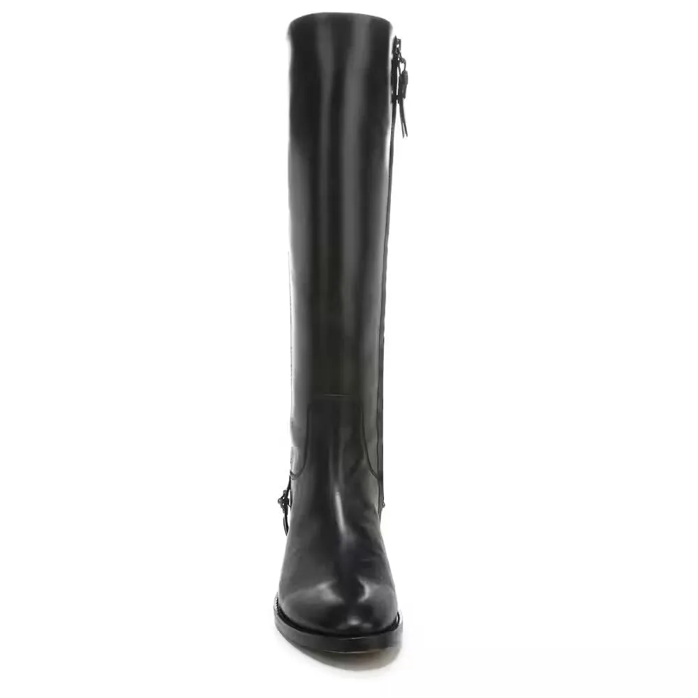 Lindy Black Leather Franco Sarto Boots