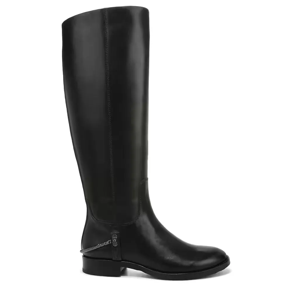 Lindy Black Leather Franco Sarto Boots