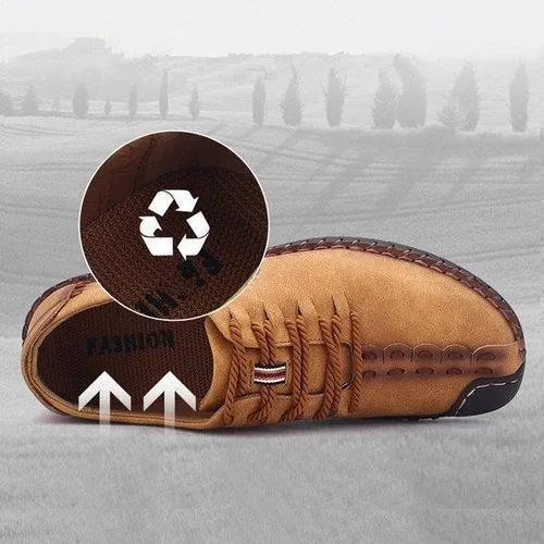 Men British Style Retro Stiching Casual Shoes