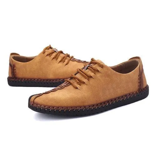 Men British Style Retro Stiching Casual Shoes