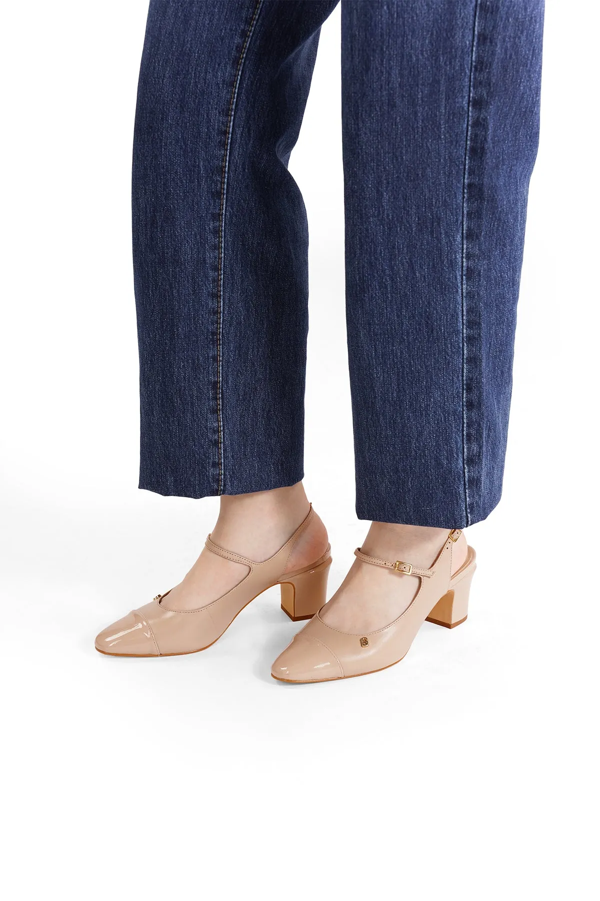 Mima Slingback Heels - Porcini