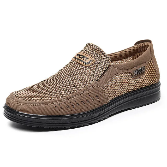 Old Men Shoes - Men Super Light Soft Flats Ultralight Non-slip Shoes Big Size